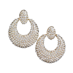 HD ACCESSORIES Drop Rhinestone Earring Round Elegant Fashion Jewelry