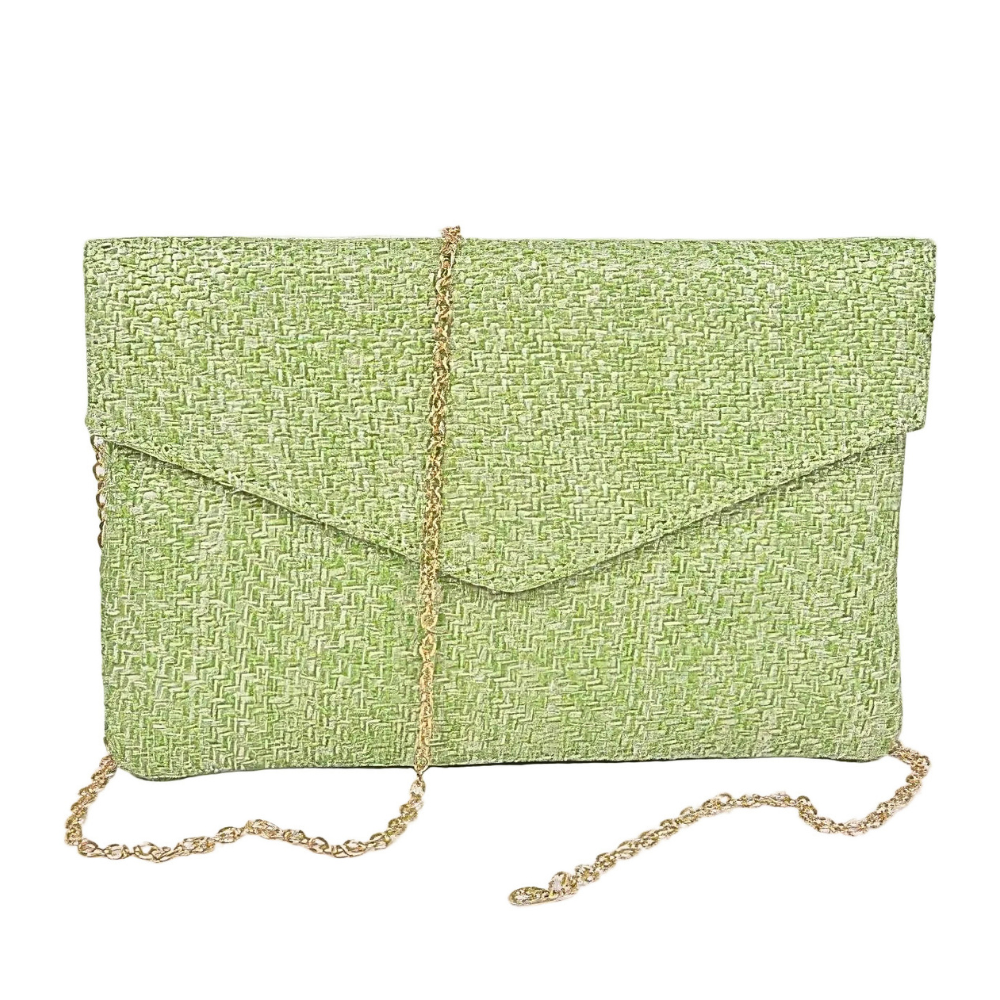 HD ACCESSORIES Envelope Clutch Straw Woven Flap Chain Strap Women's Bags