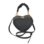 HD ACCESSORIES Heart-Shaped Top Handle Crossbody Bag Pu Leather Zipper