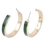HD ACCESSORIES Hoop Earrings Solid Stripe Lined Elegant Fashion Jewelry