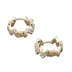 HD ACCESSORIES Jeweled Swivel Hoop Earrings Small Round Fashion Jewelry