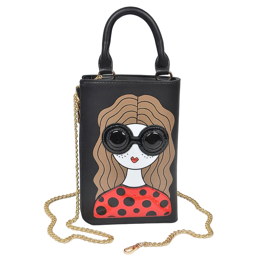 HD ACCESSORIES Mini Phone Crossbody Bag Woman Character Chain Ziper Purse