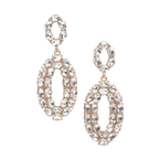 HD ACCESSORIES Oval Daggle Earring Rhinestone Beaded Elegant Fashion Jewelry