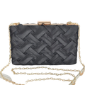 HD ACCESSORIES Party Clutch Cross Hatched Chain Strap Mini Crossbody Bag