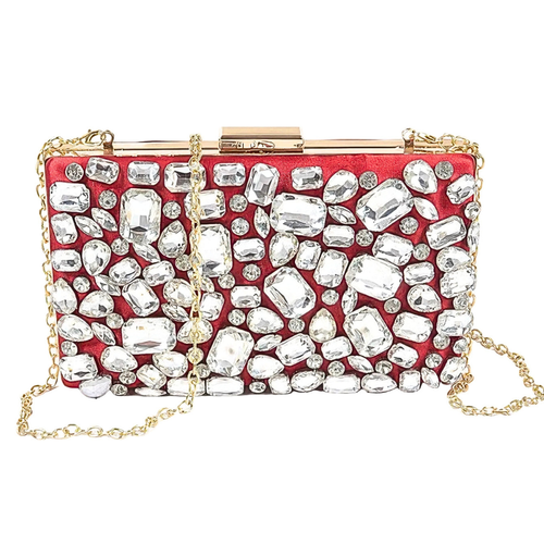 HD ACCESSORIES Party Clutch Jewel Rhinestone Beaded Small Chain Crossbody Bag