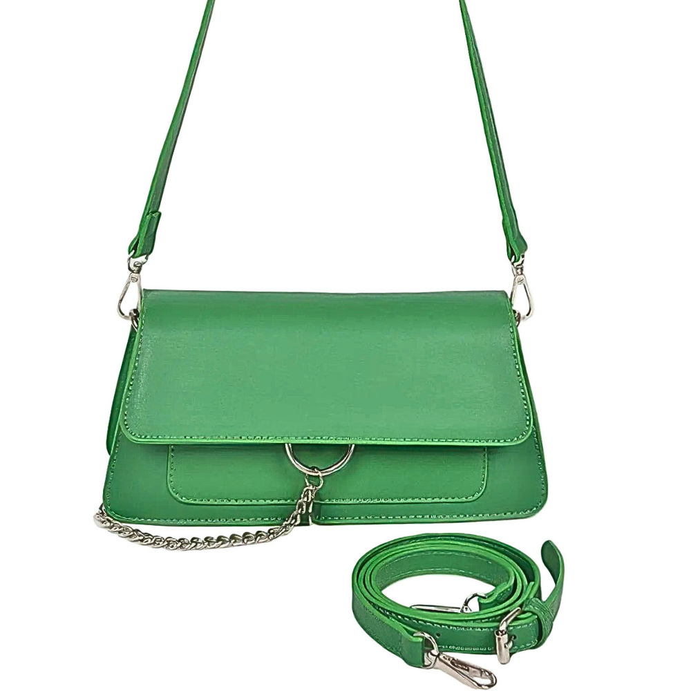 HD ACCESSORIES Pu Leather Crossbody Bag Front Chain Flap Shoulder Handbags