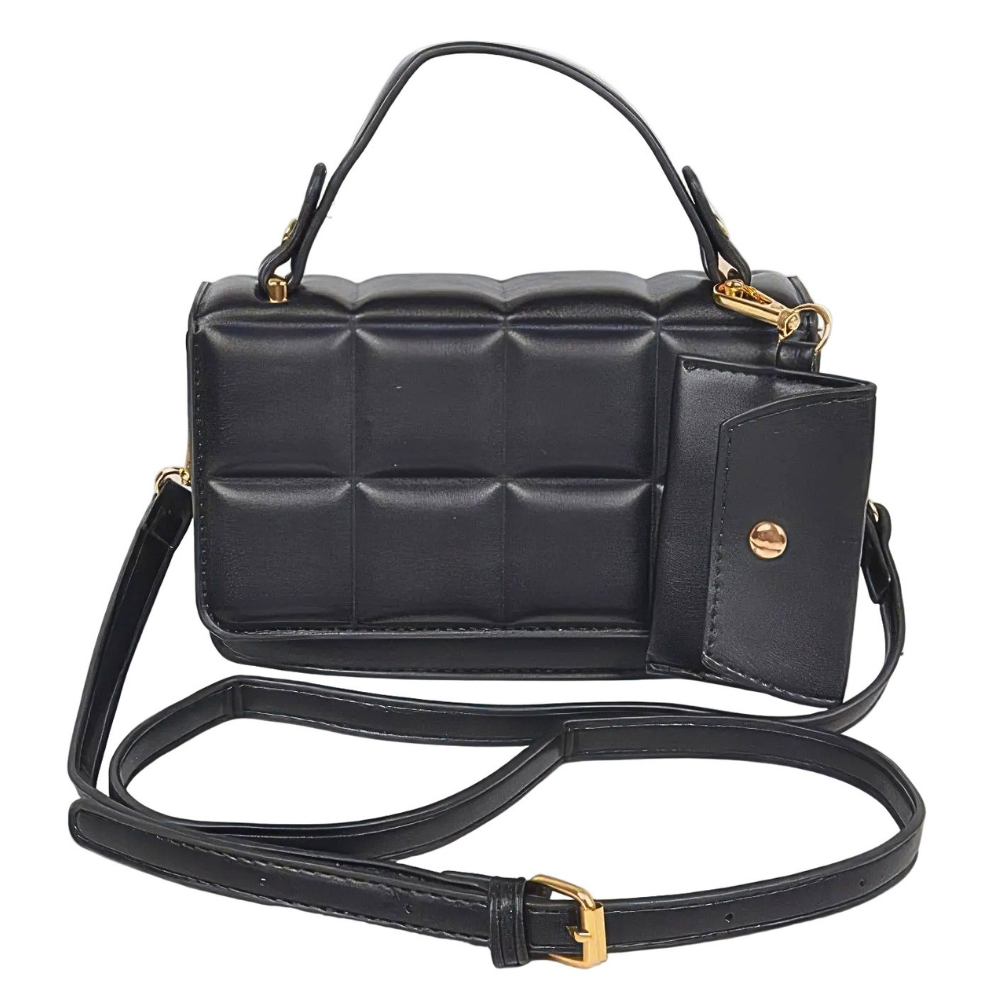 HD ACCESSORIES Quilted Plaid Crossbody Top Handle Bag Women's Fashion Bag