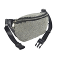 HD ACCESSORIES Rhinestone Mesh Fanny Pack Zipper Small Chest Crossbody