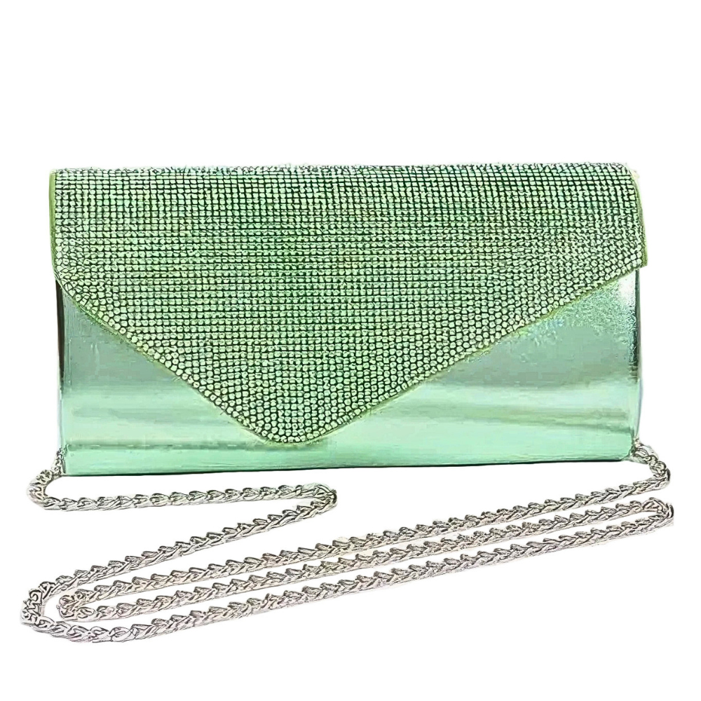 HD ACCESSORIES Rhinestone Party Clutch Small Envelope Flap Chain Crossbody Bag