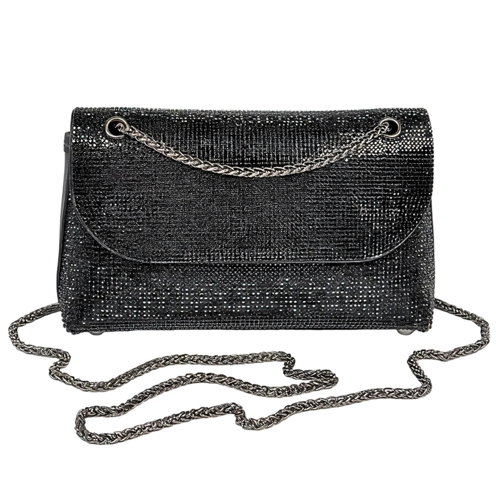 HD ACCESSORIES Rhinestone Party Shoulder Bag Flap Chain Strap Beaded Purses