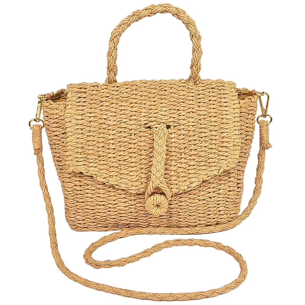 HD ACCESSORIES Straw Woven Crossbody Bag Top Handle Flap Beach Handbags
