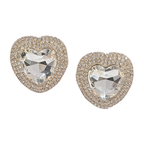 HD ACCESSORIES Stud Earring Heart Rhinestone Beaded Crystal Fashion Jewelry