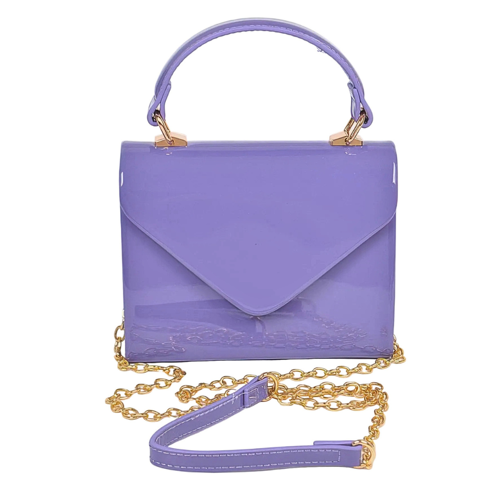 HD ACCESSORIES Tote Handbags Glazed Enamel Leather Clutch Chain Crossbody