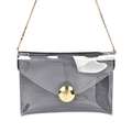 HD ACCESSORIES Transparent Clutch Bag PVC Metal Buckle Flap Small Chain Strap Bag