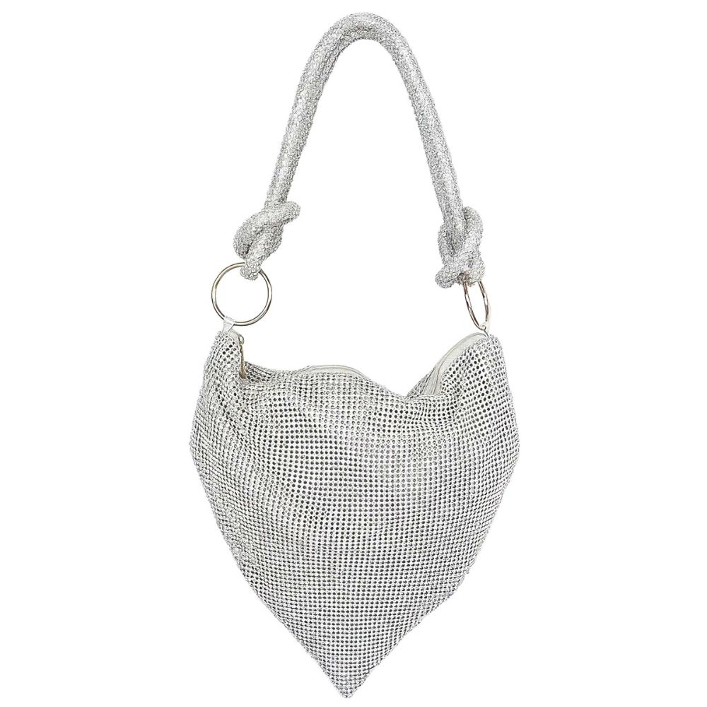 HD ACCESSORIES Women's Full Rhinestone Shoulder Bag Elegant Soft Foldable Hobo