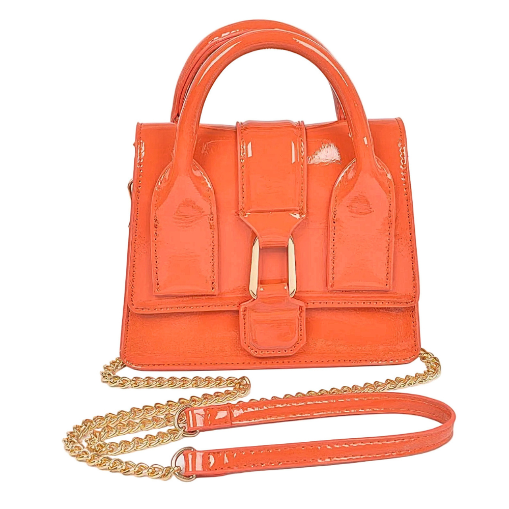 HD ACCESSORIES Women's Tote Bag Enamel Glazed Top Handle Chain Crossbody