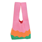 HD ACCESSORIES Woven Shoulder Bag Striped Colorful Lightweigh Handbags
