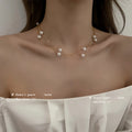 Women's Double-Layer Simulated Pearl Choker Necklace