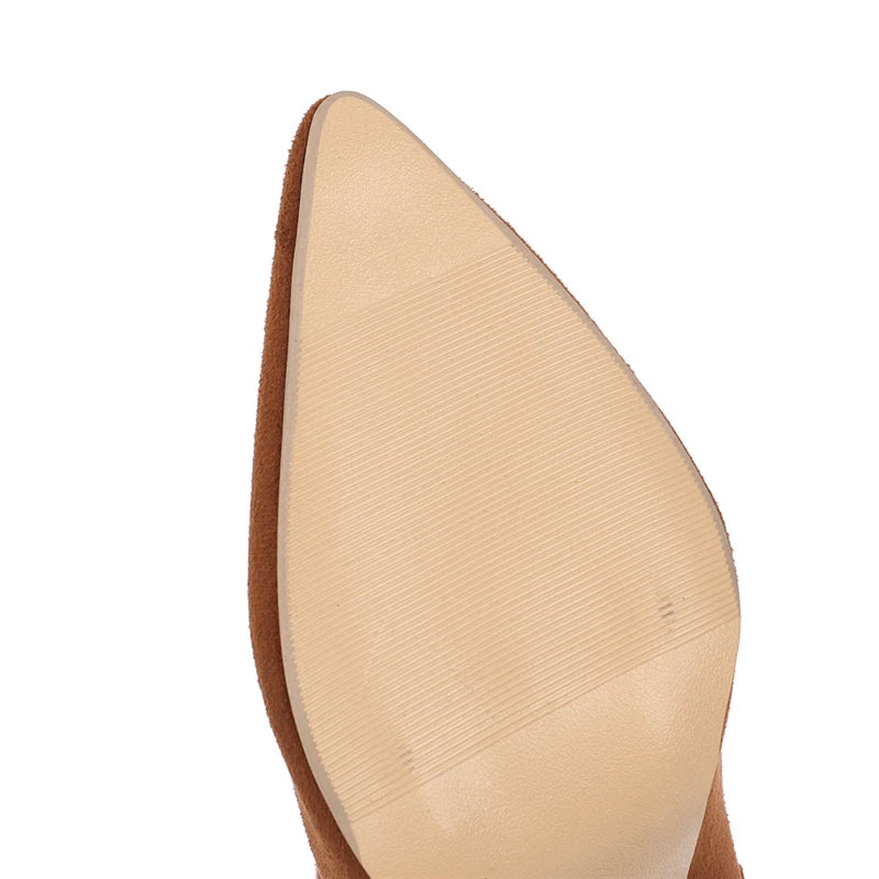 Women’s High Heel Sock Ankle Boots – Pointed Toe, Plus Size