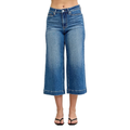 Judy Blue Crop Flaire Jeans Wide Leg Mid Rise Capri Summer Denim Pants