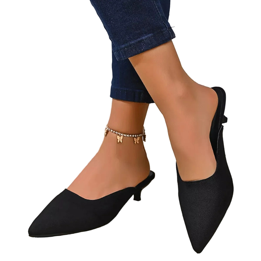 Kitten Low Heels Pumps Point Close Toe Soft Comfort Women's Elegant Shoes