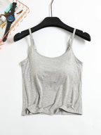 Women's Casual Cami Tops Viscose Lightweight Padded Built-in Bra Tank