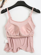 Women's Casual Cami Tops Viscose Lightweight Padded Built-in Bra Tank