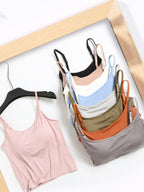 Women's Casual Cami Tops Viscose Lightweight Padded Built-in Bra Tank