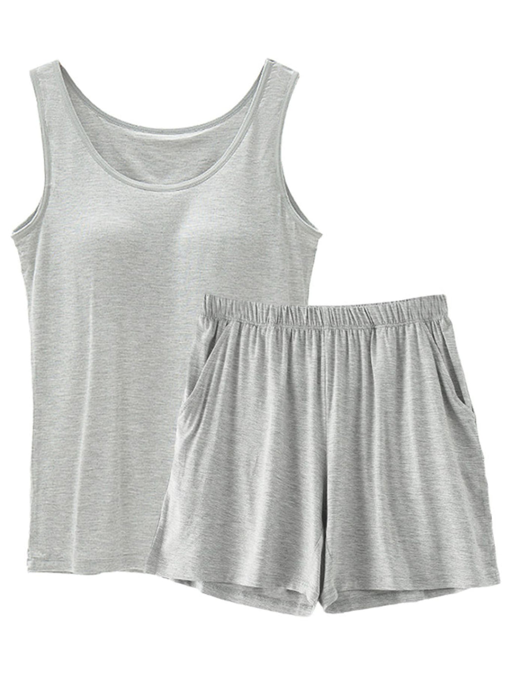 Women's Casual Set Basic Sleeveless Tank Top and Shorts Loungwear Plus Size