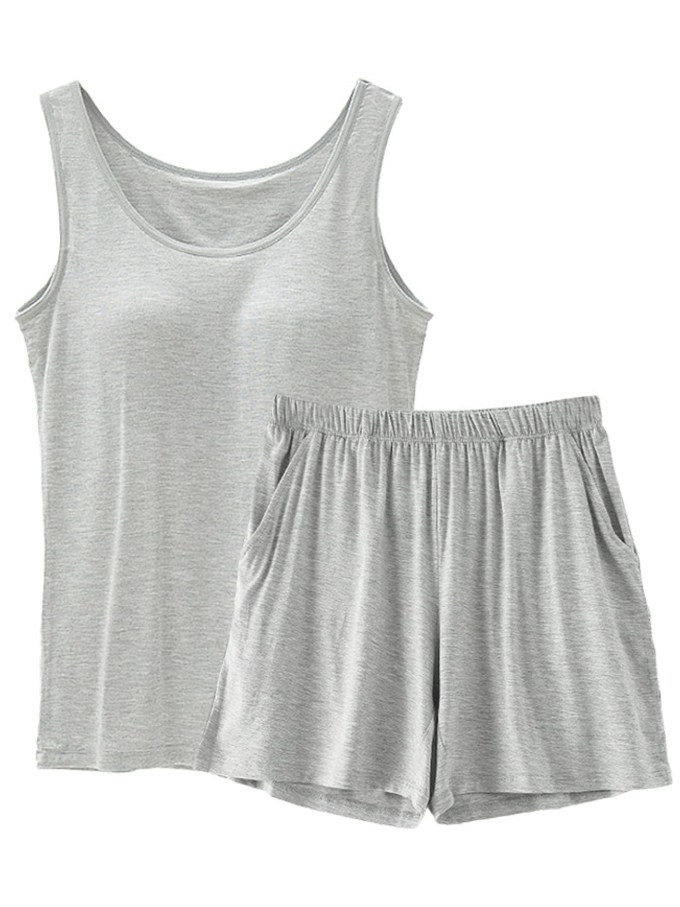 Women's Casual Set Basic Sleeveless Tank Top and Shorts Loungwear Plus Size
