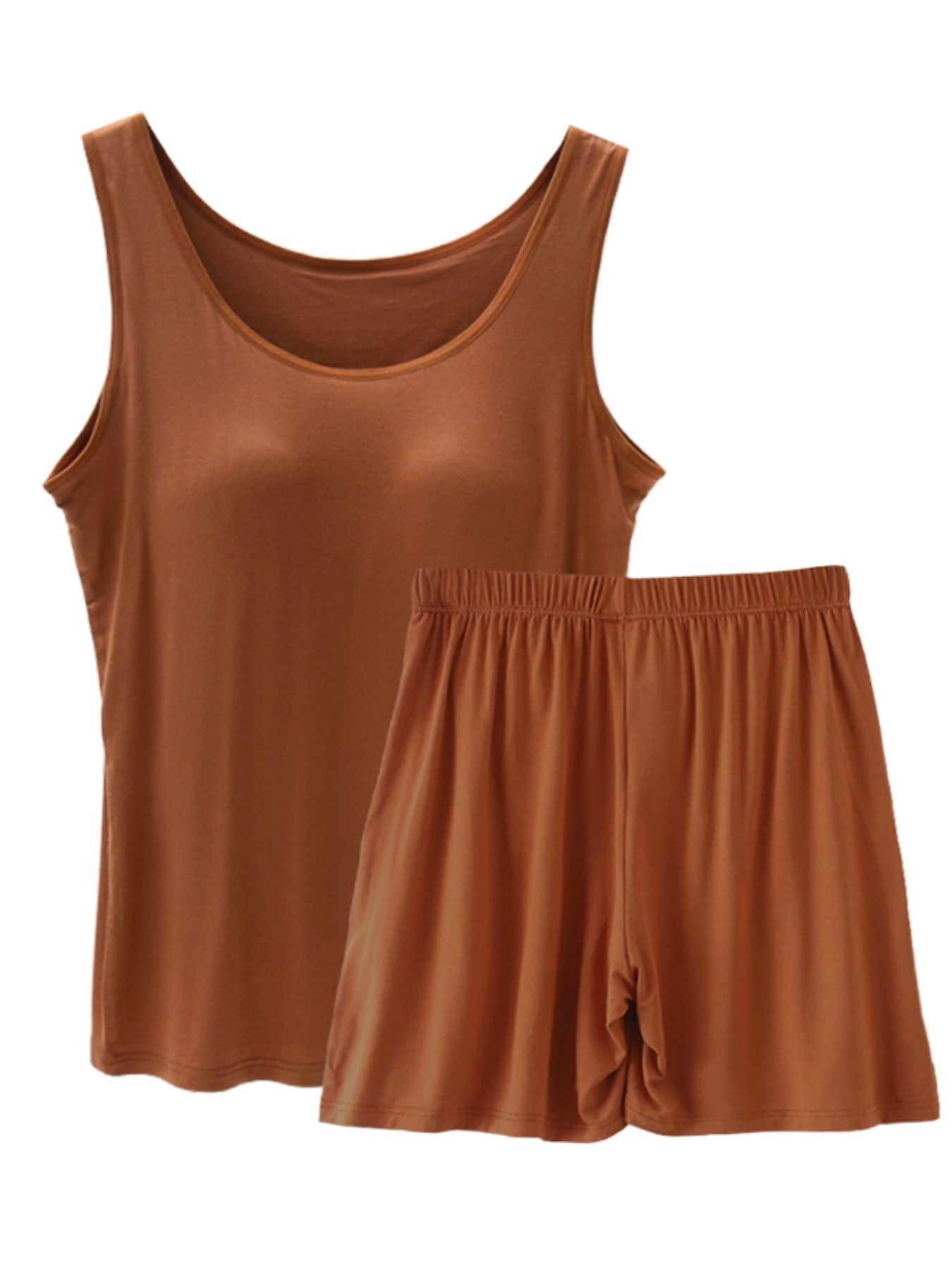 Women's Casual Set Basic Sleeveless Tank Top and Shorts Loungwear Plus Size