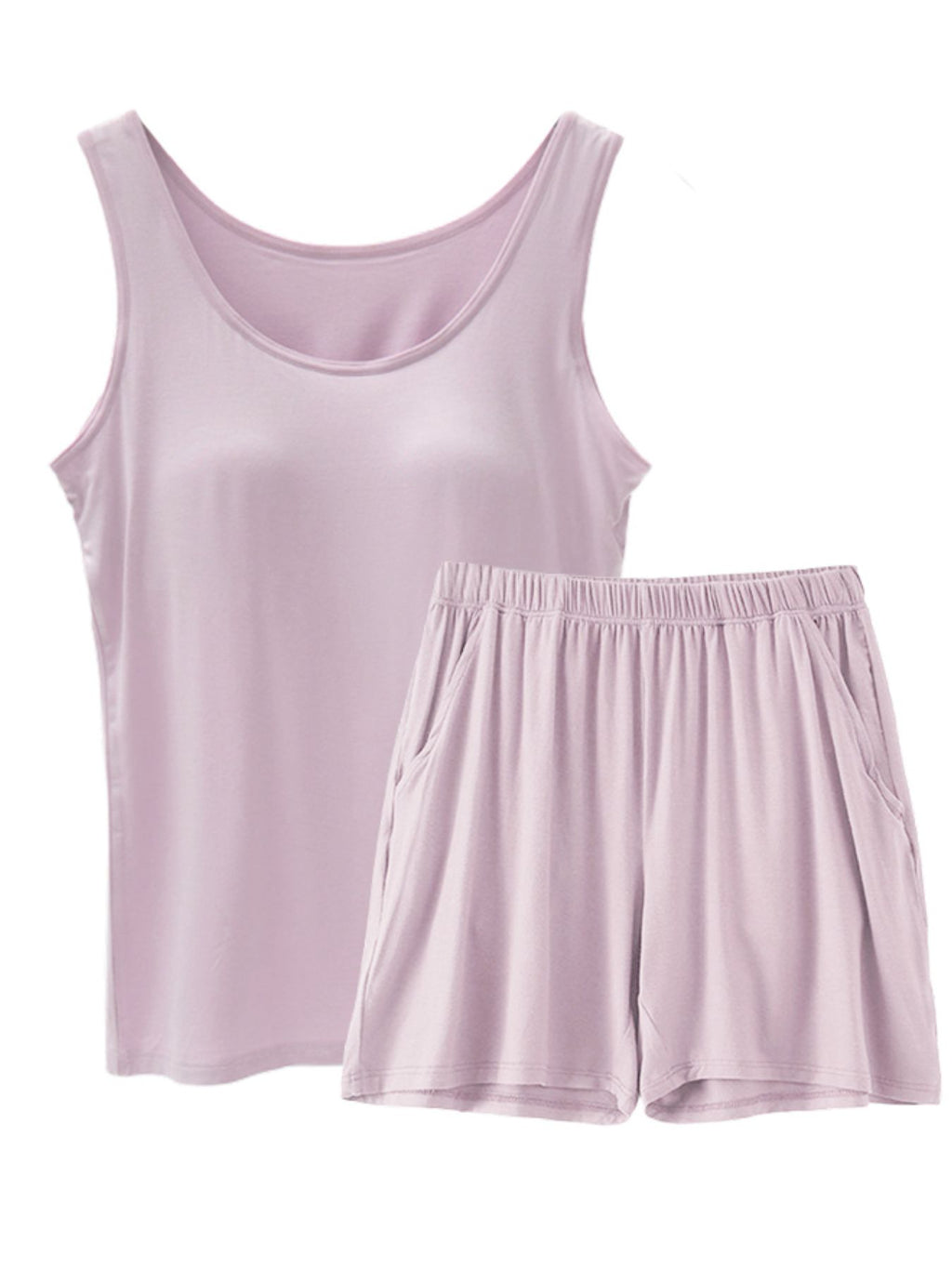 Women's Casual Set Basic Sleeveless Tank Top and Shorts Loungwear Plus Size