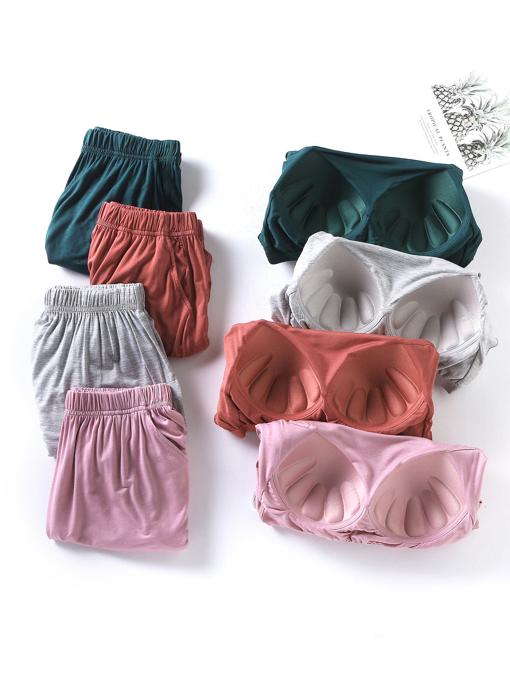 Plus Size Women's Casual Lounge Set Bra Padded Basic T-Shirt and Shorts