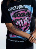 Men's Oversized T-Shirt Cotton Onsevennine Future Graphic Short Sleeve Top