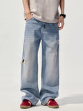 Men's Ripped Jeans Wide Leg Light Blue Washed Basic Style Denim Pants Light Blue Men_s_Ripped_Jeans_Wide_Leg_Light_Blue_Washed_Basic_Style_Denim_Pants Trendsi