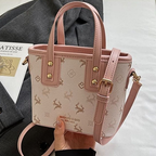 Mini Crossbody Bags Pu Leather Print Lightweight Zipper Casual Double Handles