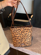 Women's Leopard Mini Crossbody Bag Pu Leather Casual Zipper Purses