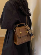 Casual Women's Backpacks Mini Flap Argyle Diamond Minimal Pu Leather Bags