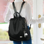 Sequin Backpack Fashion Women's Medium Black Flap Multifunction Shoulder Bag
