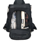 Sequin Backpack Fashion Women's Medium Black Flap Multifunction Shoulder Bag