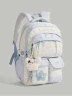 Casual Backpack Star Baby Light Blue Multi Zip Pockets Large Outdoor Bag