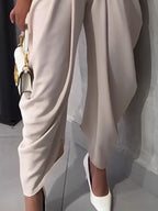 Women's Fashion Pleated Pants High-Waisted Wide Leg Balloon Casual Trousers
