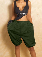 Casual Fashion Balloon Bermuda Women's Hight Waisted Loose Wide Leg Shorts
