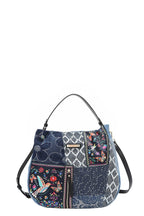 Nicole Lee USA Denim Hobo Tasche Bosque De Amor Blumen Patch Reißverschluss Umhängetasche