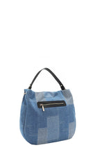 Nicole Lee USA Denim Hobo Tasche Bosque De Amor Blumen Patch Reißverschluss Umhängetasche