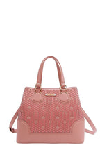 Nicole Lee USA Tote Bag Flower Rhinestone Beaded Diamond Patter Vegan Leather