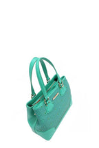 Nicole Lee USA Tote Bag Flower Rhinestone Beaded Diamond Patter Vegan Leather