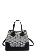 Nicole Lee USA Tote Bag Flower Rhinestone Beaded Diamond Patter Vegan Leather