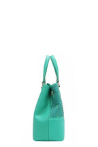 Nicole Lee USA Tote Bag Flower Rhinestone Beaded Diamond Patter Vegan Leather