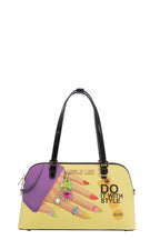 Nicole Lee USA Shoulder Bag Nail Polish Hand Colorful Print Vegan Leather Medium